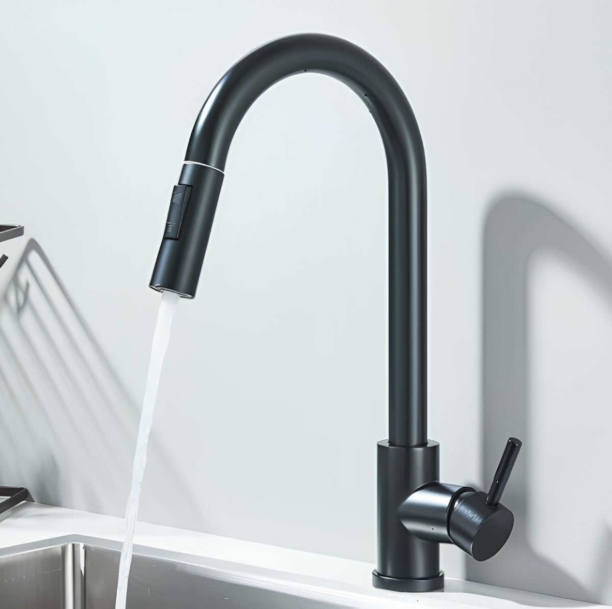 Mitigeur de Cuisine Rétractable à Douchette Filtrante Deux Fonctions – Flux®