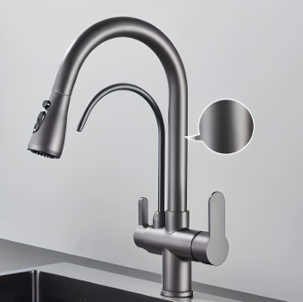 Mitigeur de Cuisine 3 Voies à Douchette Extractible Double Commande – Trio®